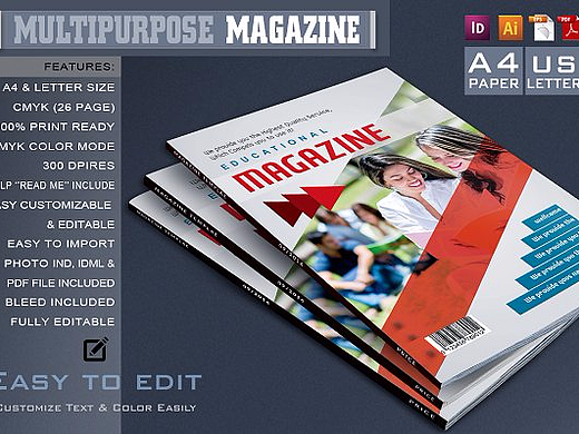 欧美风格学校简介杂志画册模板