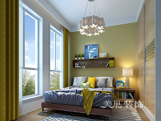 海马公园装修效果图120平三室两厅设计案例