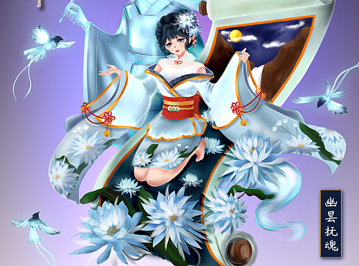 花鸟卷-幽昙抚魂