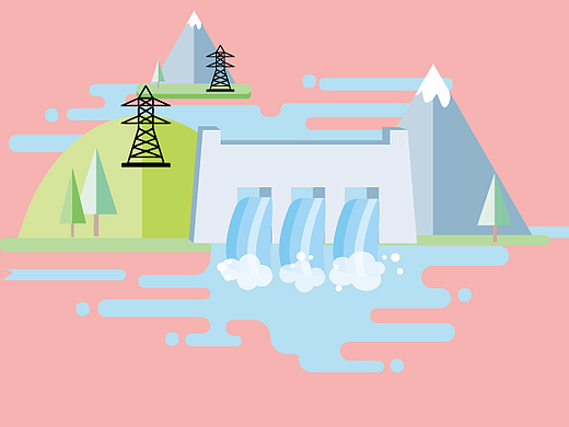 扁平风格水库（个人主页-ZMjMwODQ1MjQ=） - 其他平面 - 站酷设计师Alice草莓大王原创素材 - 站酷ZCOOL