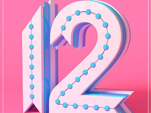 女神带你在C4D制作创意数字12 87time 
