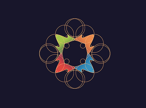 logo黄金分割切圆标准制图