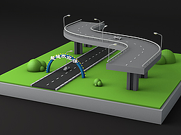 卡通立交桥高速路