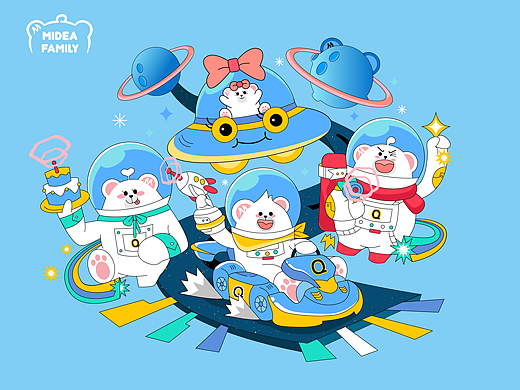 MIDEA FAMILY-So*Q之熊小美变身（个人主页-ZNDE3NjM0ODQ=） - IP形象 - 站酷设计师珏瑜原创素材 - 站酷ZCOOL