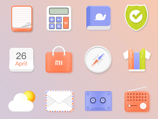 牛奶果冻 主题图标设计