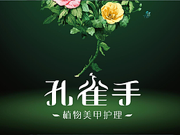 蕾蕾美颜 孔雀手植物美甲品牌形象设计