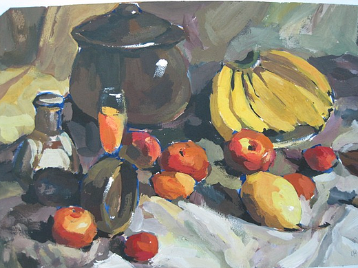 静物水粉画