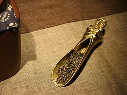 原创达摩茶则手工实心全铜