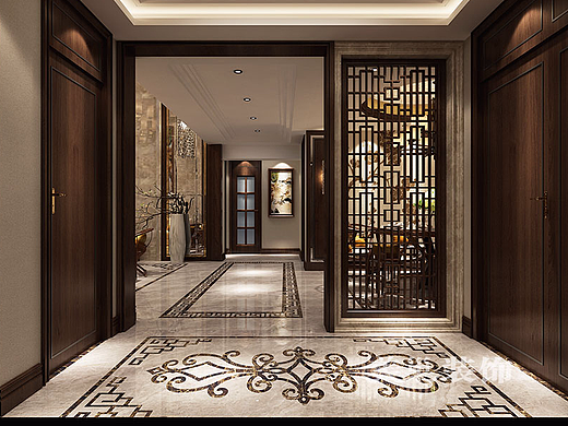 郑州260平复式新中式装修效果图（个人主页-ZMjI5OTg3MzI=） - 家装设计 - 站酷设计师青柠檬柚子原创素材 - 站酷ZCOOL