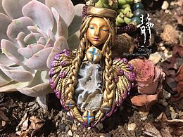 【静ZJ】原创星座守护天使系列-处女座粘土吊坠-玛瑙