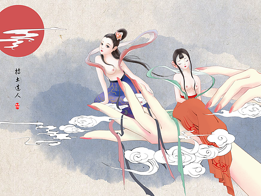 《女娲补天》系列插画