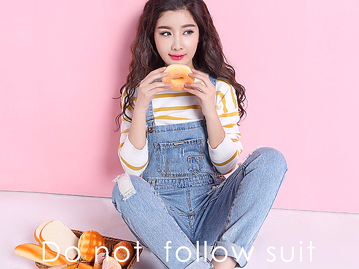 甜美背带裤详情页