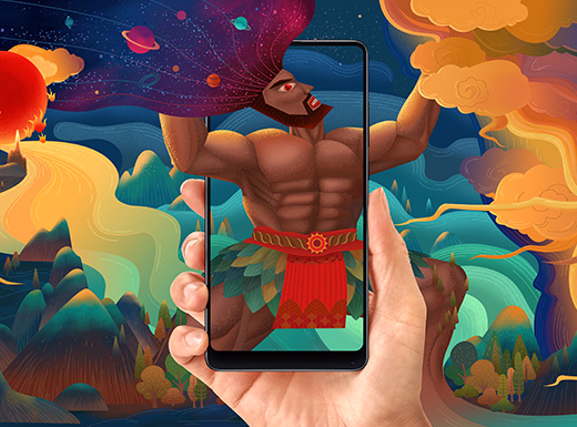 小米mix2.0创意海报 -盘古开天地