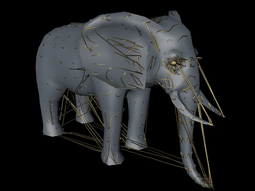 C4D追踪扫描实例：挣脱束缚的大象