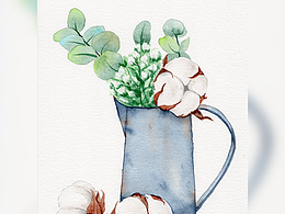 水彩/插画/植物/风景