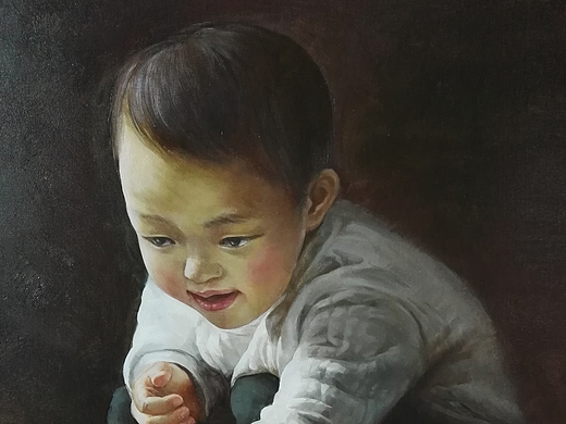 【油画】 喂鸽子的女儿（个人主页-ZMjMwNDg1ODg=） - 绘画 - 站酷设计师年糕小青原创素材 - 站酷ZCOOL