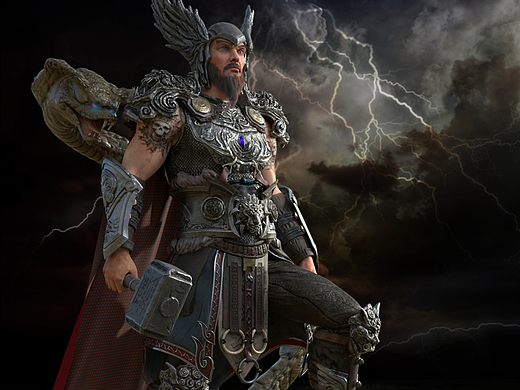 学生3D作品《雷神》