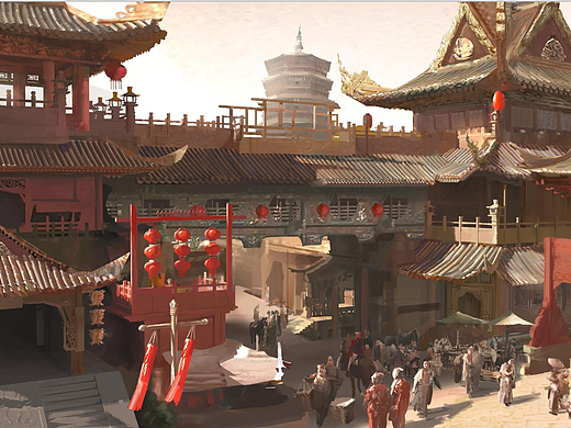 中国风建筑集市