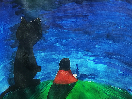 夏夜-我的第一幅水彩画