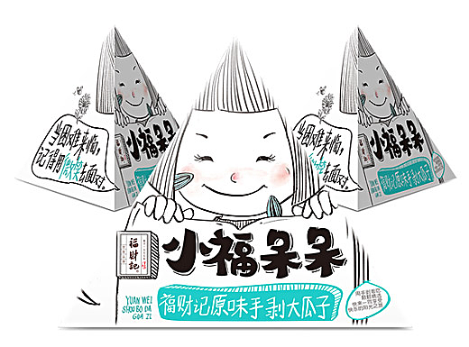 【食品包装】小福呆呆手剥大瓜子包装设计
