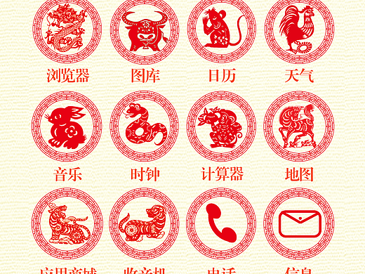 十二生肖剪纸
