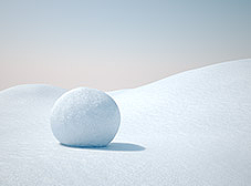 蓝海创意云雪混合材质V-Ray渲染—雪球越滚越大