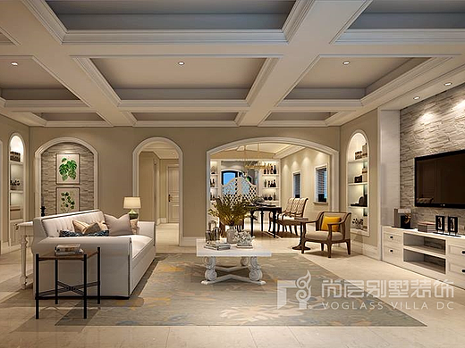 水秀庭院美式风格300平设计案例