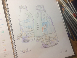 彩铅练习 瓶子