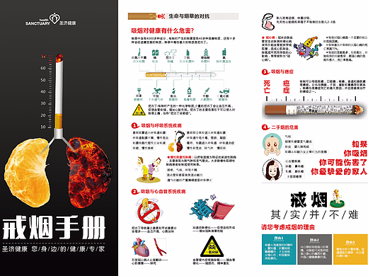 戒烟手册三折页