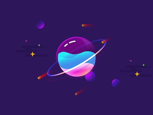透明质感渐变星球