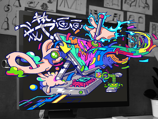 花势画画--联想YOGA A940创意海报