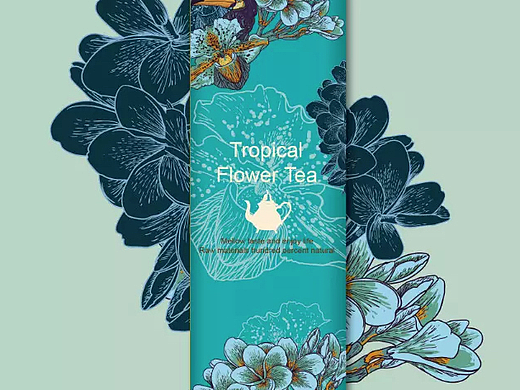 热带花茶包装设计