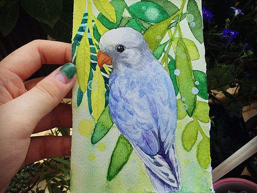 水彩肥啾一枚插画-创作习作63045年前一波手绘q版小头像插画-创作习作