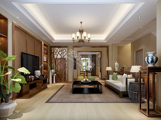 庆隆高尔夫装修|南山庆隆砖石岛户型设计,简美风格