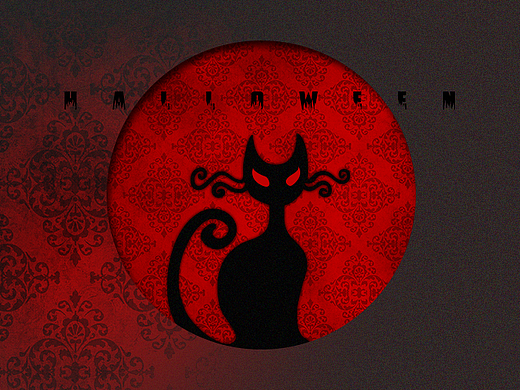 喵喵公爵宠物店万圣节贺卡设计