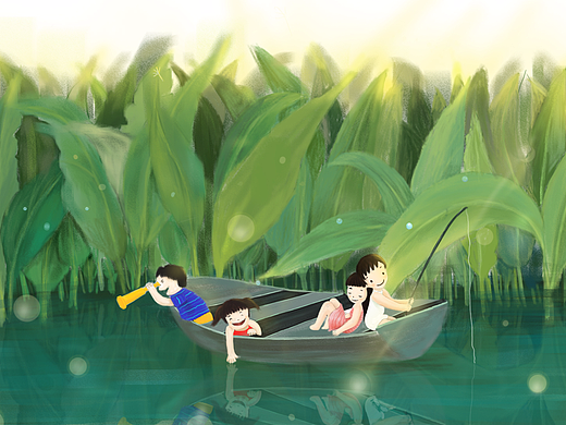 夏日童趣（个人主页-ZMjMyMjk5ODA=） - 艺术插画 - 站酷设计师只鱼呀原创素材 - 站酷ZCOOL