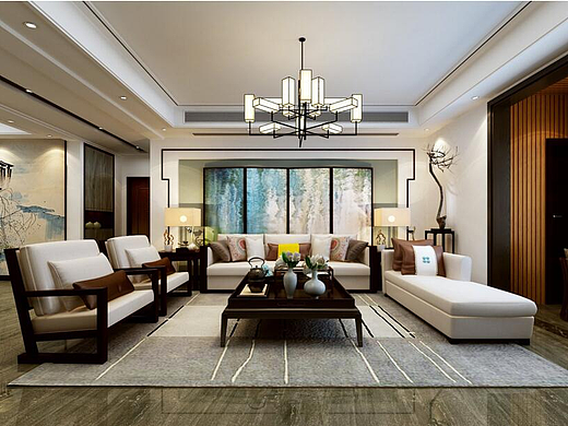 康桥九溪郡180平新中式风格四室两厅装修样板间