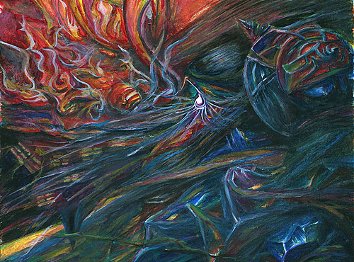 《始祖·伏羲》水彩 2016年