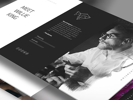 【苹果系统专用】黑白低多边IWAK商务PPT模板