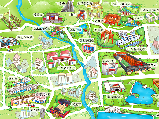 手绘地图（泰安）