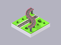 卡通立交桥高速路