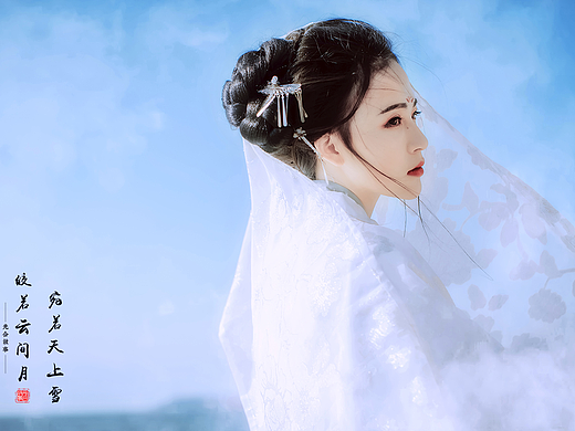 宛若天上雪，皎若云间月 