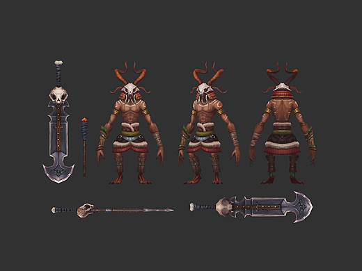 部落男角色模型（个人主页-ZMjM4MTU5MTI=） - 人物/生物 - 站酷设计师DeDeMaCool原创素材 - 站酷ZCOOL