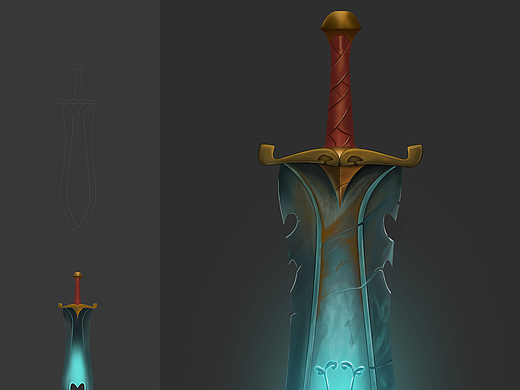 【每日一画】大宝剑绘制教程，赠送psd源文件