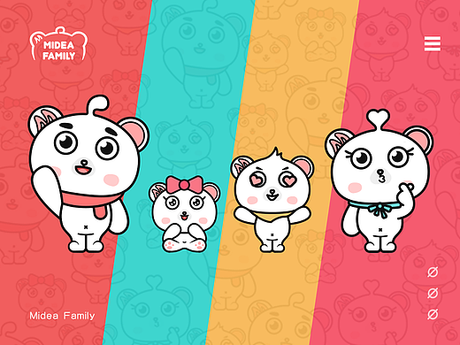 Midea 熊小美一家Q版形象设计
