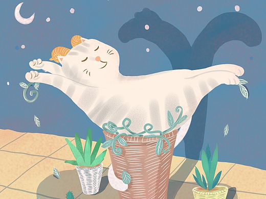 十二星座萌猫系列插画