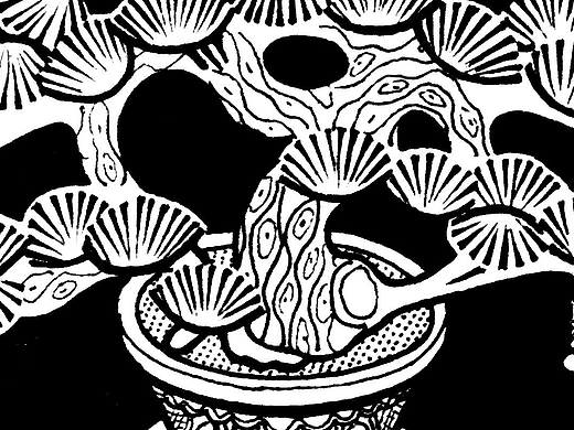 卢村志诚堂门板版心装饰画