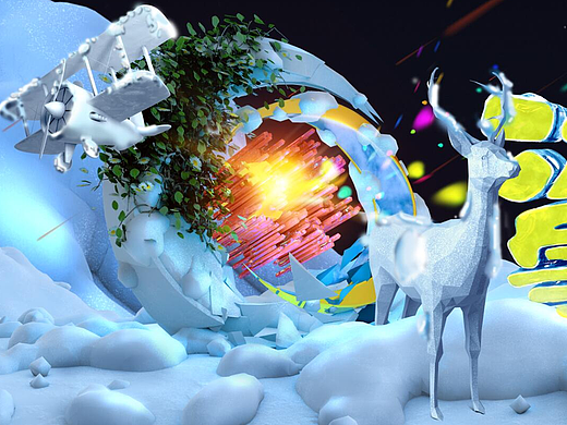 冰雪节字体海报设计教程