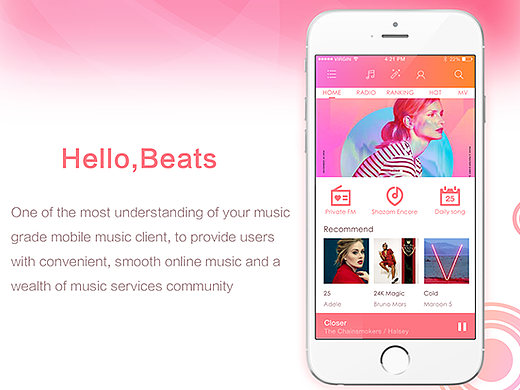UEgood学员原创音乐APP设计带动效和UI规范