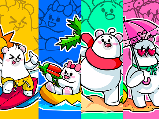 夏日海滩（个人主页-ZMzQ5MzM1NTI=） - 图案 - 站酷设计师曱甴st原创素材 - 站酷ZCOOL